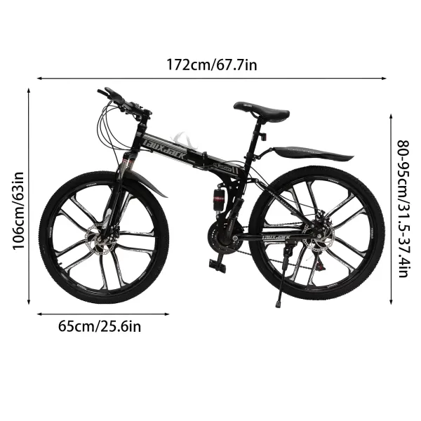 MTB kolo Double Shock skládací kolo z uhlíkových vláken s kotoučovou brzdou s unisex taškou na kolo 26"