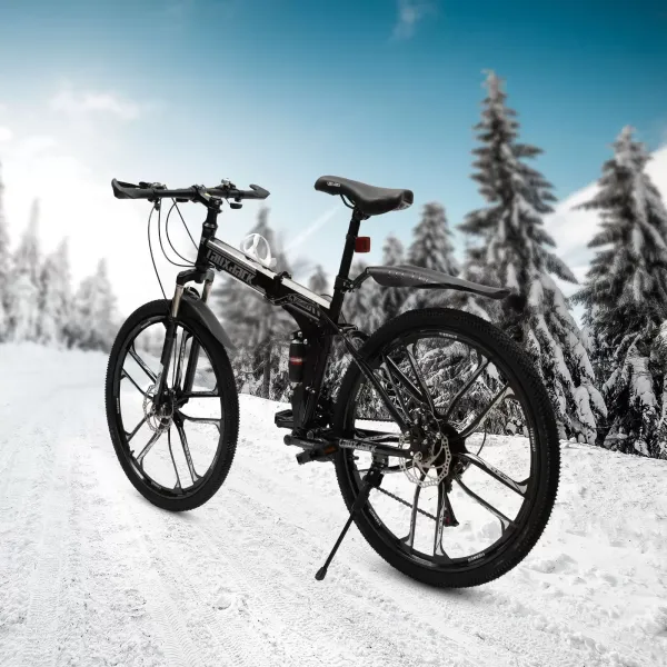 MTB kolo Double Shock skládací kolo z uhlíkových vláken s kotoučovou brzdou s unisex taškou na kolo 26" MTB kolo Double Shock skládací kolo z uhlíkových vláken s kotoučovou brzdou s unisex taškou na kolo 26"