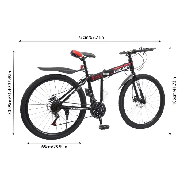 26" horské kolo pro muže, skládací kolo s blatníkem, 21 rychlostí, kola s dvojitou kotoučovou brzdou 26" horské kolo pro muže, skládací kolo s blatníkem, 21 rychlostí, kola s dvojitou kotoučovou brzdou