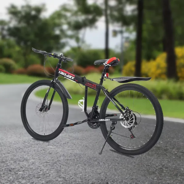 26" horské kolo pro muže, skládací kolo s blatníkem, 21 rychlostí, kola s dvojitou kotoučovou brzdou 26" horské kolo pro muže, skládací kolo s blatníkem, 21 rychlostí, kola s dvojitou kotoučovou brzdou