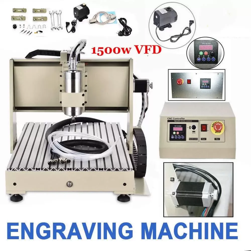CNC VFD frézka, 1,5 kW, CNC gravírovací stroj, 3 osy, snadná instalace, nerezová ocel 304, tlakové lití hliníku