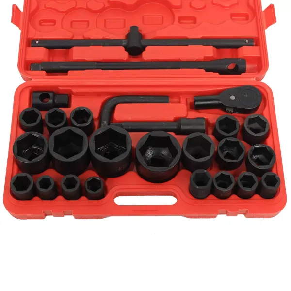 26dílná sada nástrčných klíčů Zásuvky 3/4" & 1" 21-65mm nástrčky Krabice na matice do auta Sada ráčnových krabiček na nářadí Sada ráčnových klíčů pro vlastní potřebu s krabicí