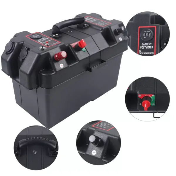 Box Boat Motor Battery Box Elektrický motor Venkovní nafukovací člun Obytný vůz Duální USB porty Baterie Power Boat Box Boat Motor Battery Box Elektrický motor Venkovní nafukovací člun Obytný vůz Duální USB porty Baterie Power Boat
