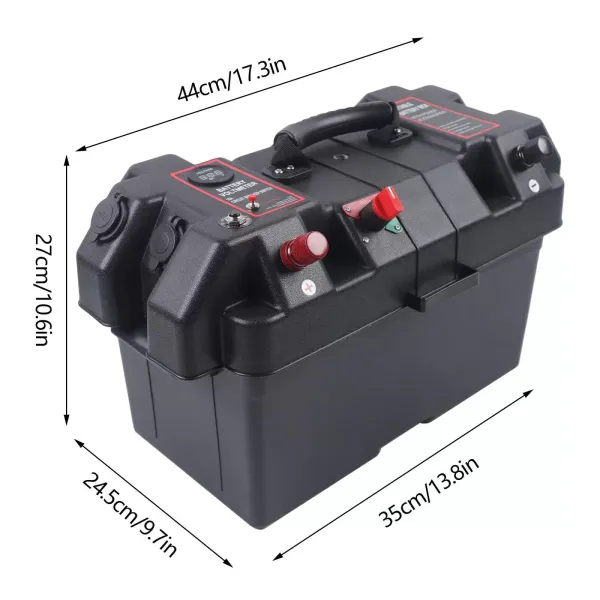 Box Boat Motor Battery Box Elektrický motor Venkovní nafukovací člun Obytný vůz Duální USB porty Baterie Power Boat