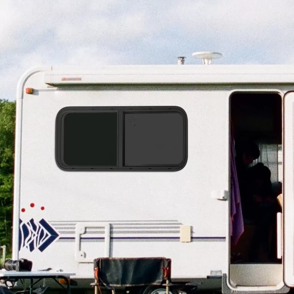 Obdélníkový karavan posuvná okna tónovaná skla s ochranným kroužkem proti hmyzu 100 x 400 mm