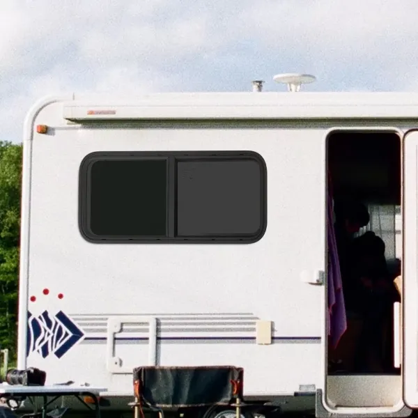 Obdélníkový karavan posuvná okna tónovaná skla s ochranným kroužkem proti hmyzu 100 x 400 mm