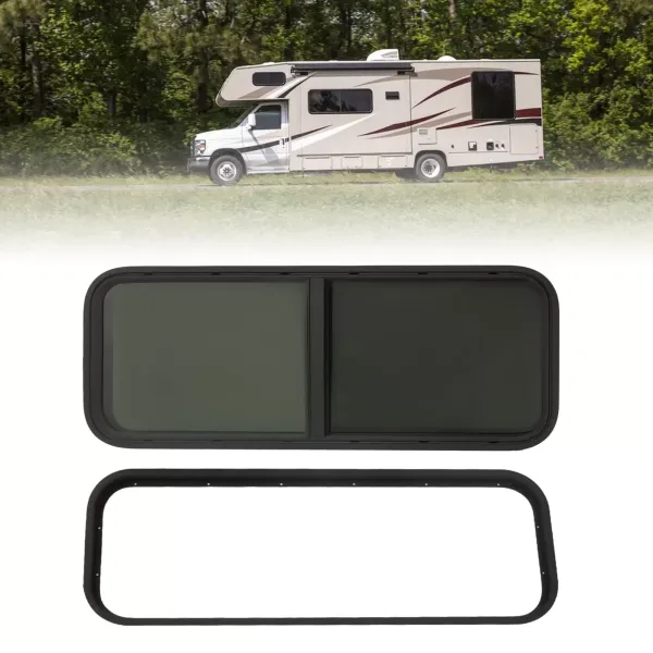 Obdélníkový karavan posuvná okna tónovaná skla s ochranným kroužkem proti hmyzu 100 x 400 mm Obdélníkový karavan posuvná okna tónovaná skla s ochranným kroužkem proti hmyzu 100 x 400 mm