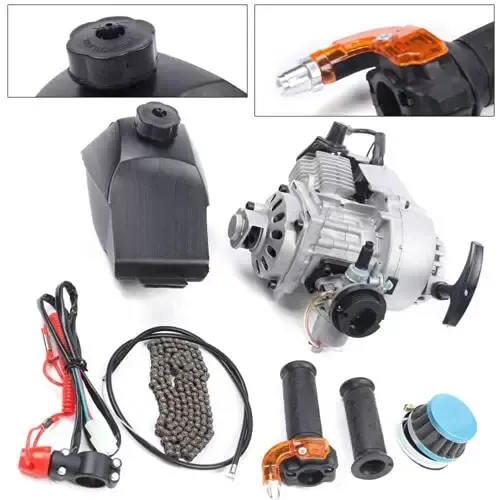 Sada mini motoru o objemu 49 ccm Sada 2-taktní mini motorky pro terénní motocykly ATV skútr Sada motoru pro snadné startování Vzduchem chlazený závodní motor