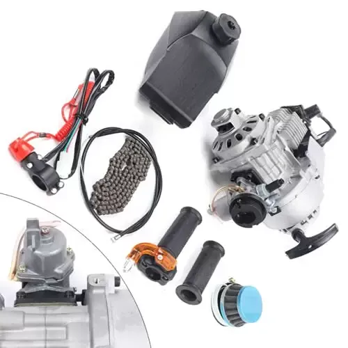 Sada mini motoru o objemu 49 ccm Sada 2-taktní mini motorky pro terénní motocykly ATV skútr Sada motoru pro snadné startování Vzduchem chlazený závodní motor