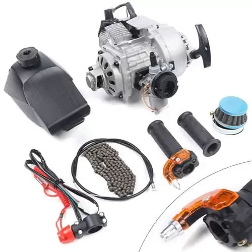 Sada mini motoru o objemu 49 ccm Sada 2-taktní mini motorky pro terénní motocykly ATV skútr Sada motoru pro snadné startování Vzduchem chlazený závodní motor
