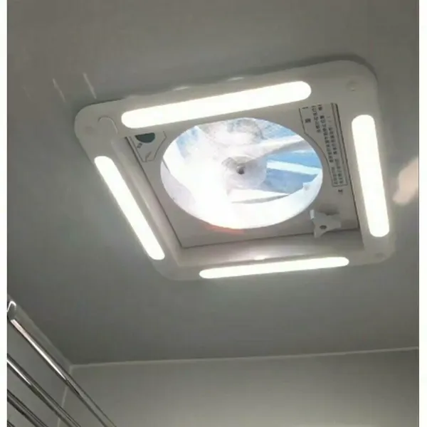 28*28 cm Poklop pro obytný automobil Střešní větrací ventilátor Střešní digestoř Odvětrání Výfuk Střešní poklop s LED světlem Bílé víko Lnner pro ozdobný kroužek