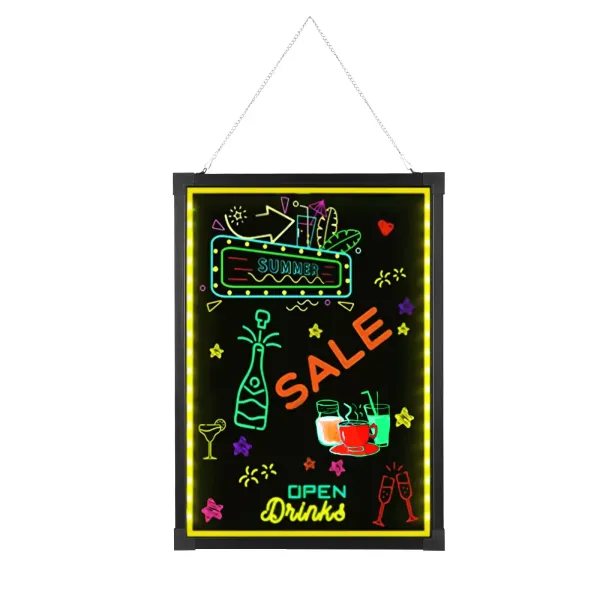 DIY světelná reklamní cedule – 50 cm x 70 cm – s dálkovým ovládáním a 8 neonovými tužkami – reklamní cedule pro kavárnu, bar (bez baterie) DIY světelná reklamní cedule – 50 cm x 70 cm – s dálkovým ovládáním a 8 neonovými tužkami – reklamní cedule pro kavárnu, bar (bez baterie)