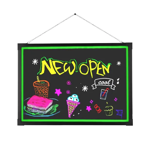 LED nástěnka 60 cm x 80 cm s dálkovým ovládáním a 8 neonovými pery, DIY design pro kavárnu, bar, restauraci, svatbu