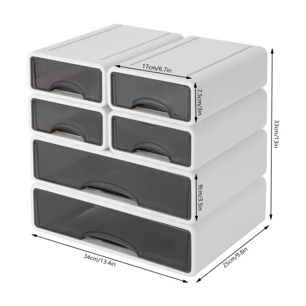 6ks stolní organizér Barevný stolní úložný box s