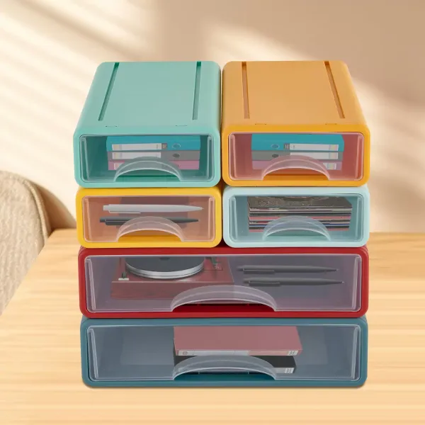 6ks stolní organizér Barevný stolní úložný box s