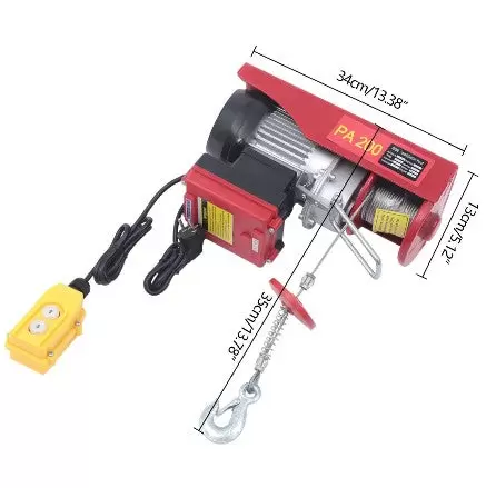 Elektrický naviják 200 kg Výška zdvihu 12 m Elektrický kladkostroj 510 W Lanový kladkostroj Motorový naviják s drátovým dálkovým ovládáním