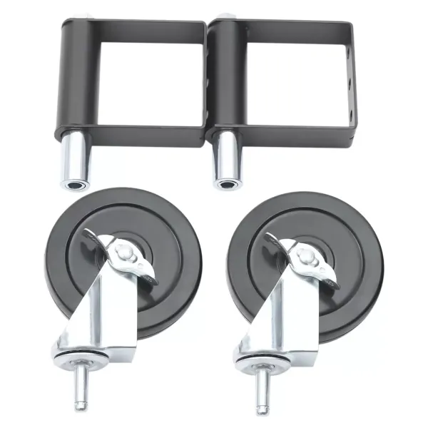 2 x odpružená kolečka pro brány, maximální zatížení: 50 kg, s boční blokovací brzdou 2 x odpružená kolečka pro brány, maximální zatížení: 50 kg, s boční blokovací brzdou