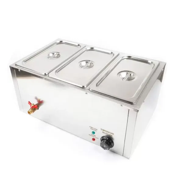 1/3*3 sada elektrického ohřívače potravin 7l nerezová teplovodní lázeň Komerční 3-pánvový Bain Marie Bufetový parní hrnec Stolní ohřívač jídla Parní stůl