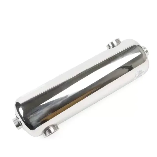 Nerezový výměník tepla pro systém ohřevu bazénu, 485 x 134 mm, 60 kW