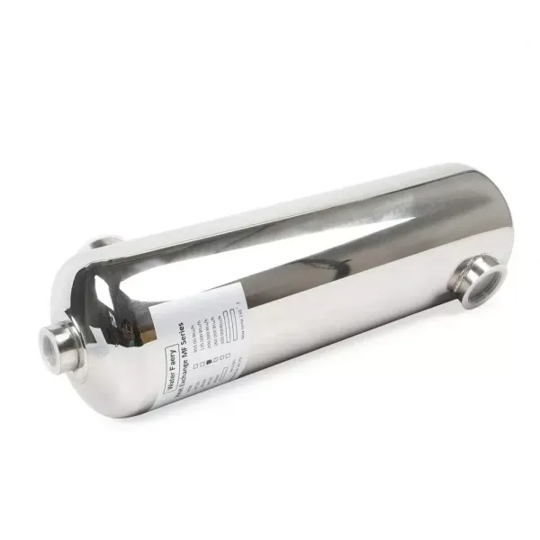 Nerezový výměník tepla pro systém ohřevu bazénu, 485 x 134 mm, 60 kW