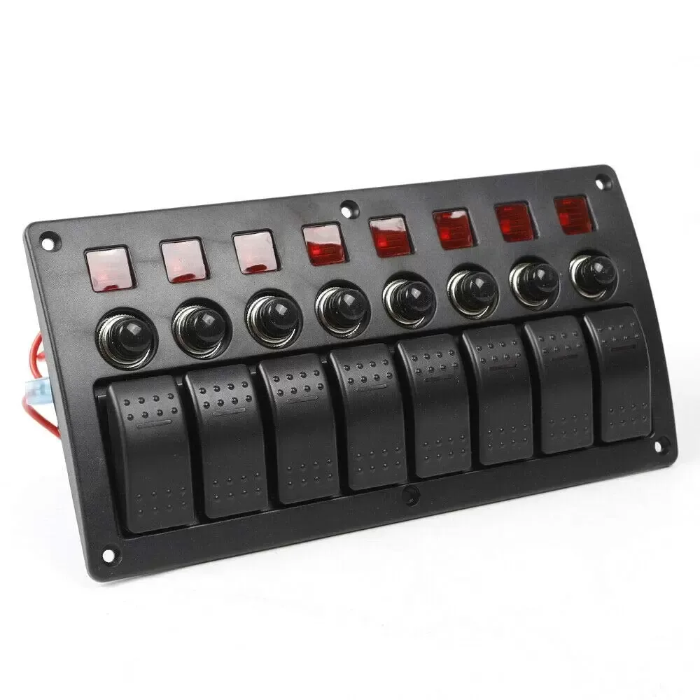 Panel kolébkového spínače LED 3 v 1 8 rychlostí