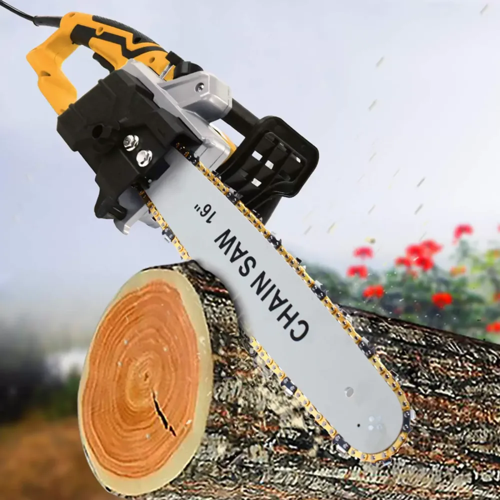 Elektrická řetězová pila 2000 W 16" - Pro motorovou pilu - Měděná žlutá - 800 ot./min - Hliníková převodovka