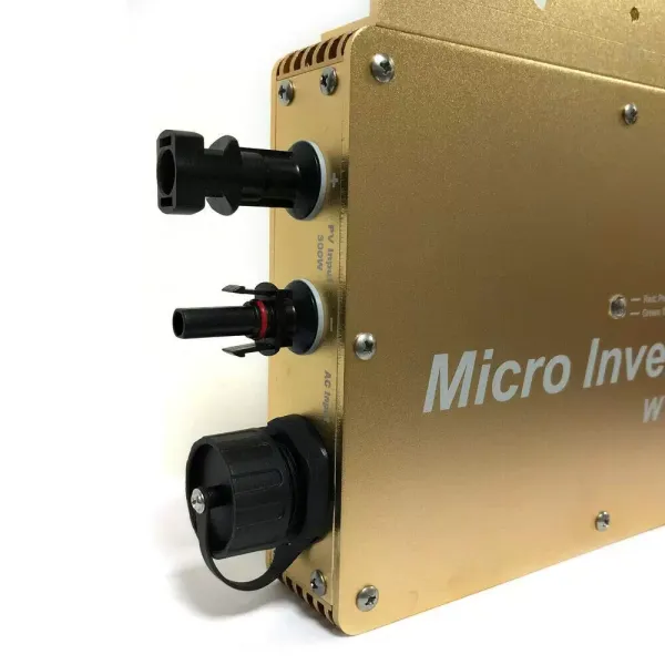 WVC-600W MPPT mikro invertor, IP65 vodotěsný solární invertor, s připojením PV Grid Digitální invertor, 22-50VDC (zlatá)