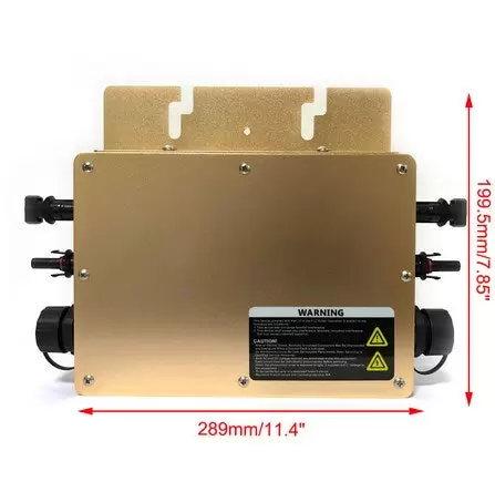 WVC-600W MPPT mikro invertor, IP65 vodotěsný solární invertor, s připojením PV Grid Digitální invertor, 22-50VDC (zlatá)