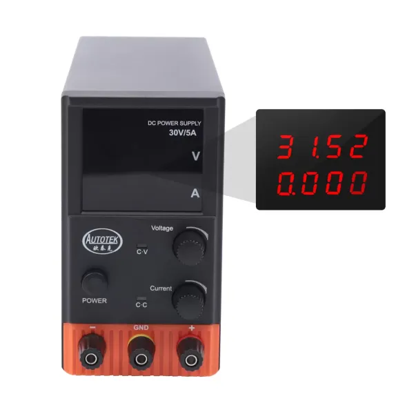 Laboratorní napájecí zdroj 220V 5A DC Nastavitelný se 4místným LED displejem, evropský napájecí kabel Laboratorní napájecí zdroj 220V 5A DC Nastavitelný se 4místným LED displejem, evropský napájecí kabel