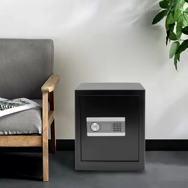 Elektronický klíčový spínač 45 litrů - Vyjímatelná dvojitá přepážka s baterií - Malý trezor 45 cm vysoký