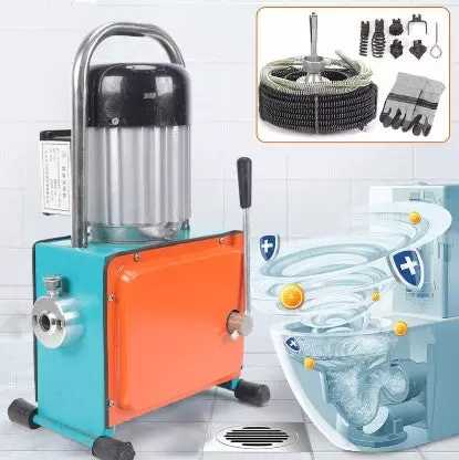 Elektrický čistič trubek se spirálou pro čištění trubek od 20 do 110 mm