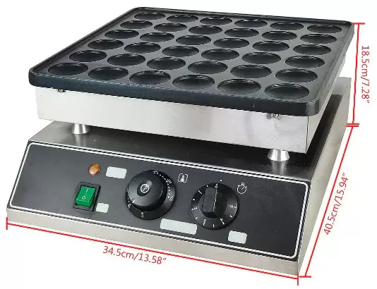 220V 1000W vaflovač na bublinky, 36 otvorů vaflovač z nerezové oceli, vaflovač na vajíčka ve stylu Hong Kongu