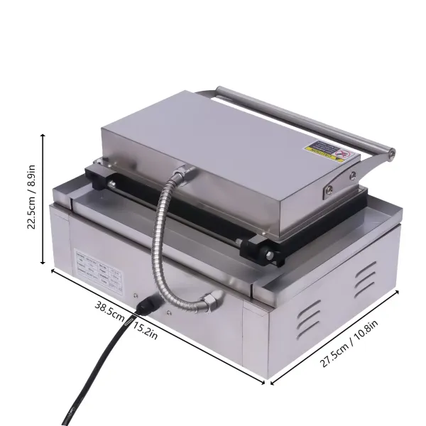 Vaflovač z nerezové oceli - Vaflovač se skořicí - Na vafle a vafle - Nepřilnavý povlak - 1500 W - 50-300 °C