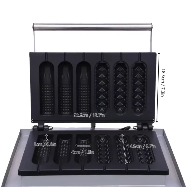 Vaflovač z nerezové oceli - Vaflovač se skořicí - Na vafle a vafle - Nepřilnavý povlak - 1500 W - 50-300 °C