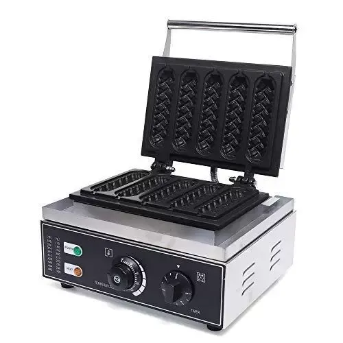 Sada 5 1500 W hot dog vaflí s teflonovým nepřilnavým povrchem 14 x 4 cm Sada 5 1500 W hot dog vaflí s teflonovým nepřilnavým povrchem 14 x 4 cm