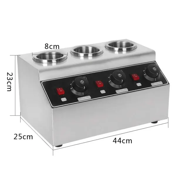 Elektrický ohřívač omáček s nastavitelným výkonem 240 W na 3 láhve pro restauraci