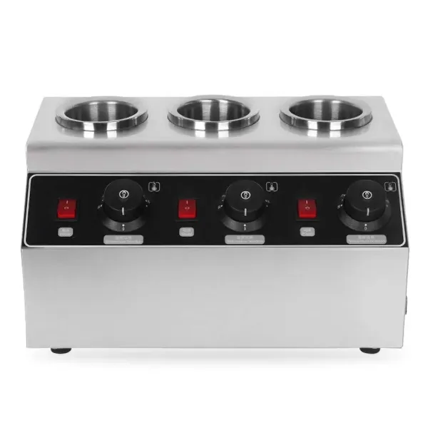 Elektrický ohřívač omáček s nastavitelným výkonem 240 W na 3 láhve pro restauraci