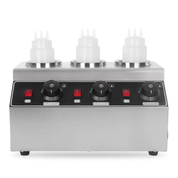 Elektrický ohřívač omáček s nastavitelným výkonem 240 W na 3 láhve pro restauraci