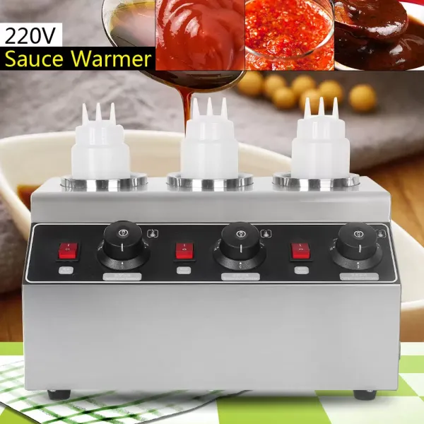 Elektrický ohřívač omáček s nastavitelným výkonem 240 W na 3 láhve pro restauraci