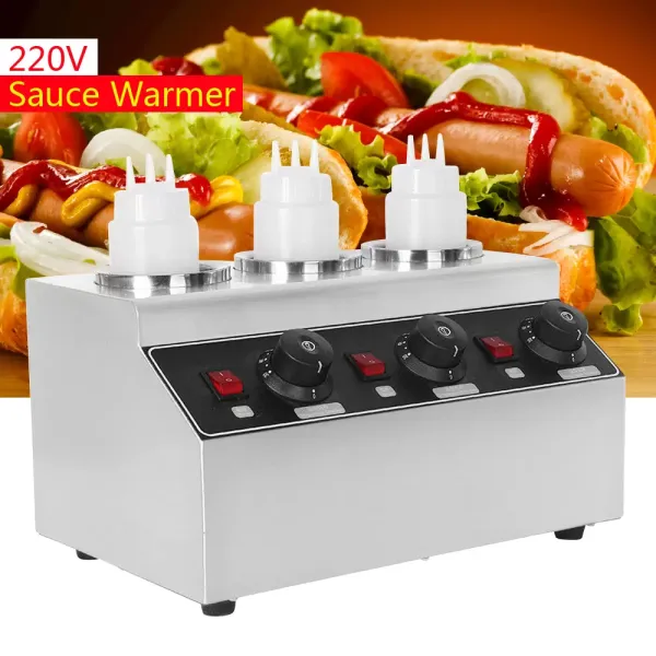 Elektrický ohřívač omáček s nastavitelným výkonem 240 W na 3 láhve pro restauraci