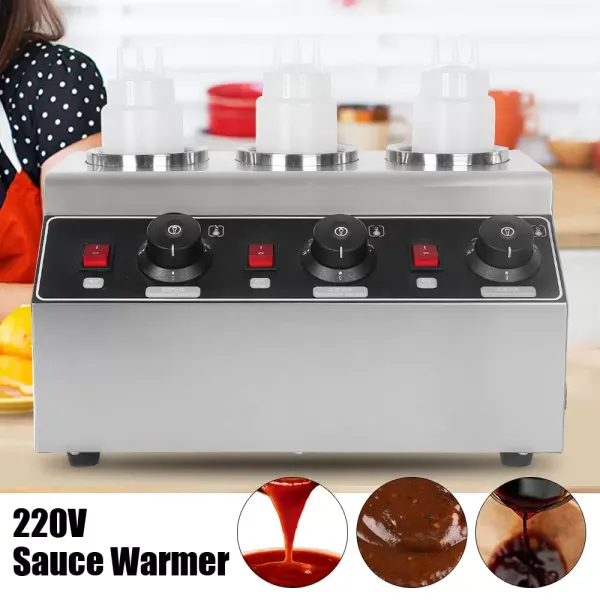 Elektrický ohřívač omáček s nastavitelným výkonem 240 W na 3 láhve pro restauraci
