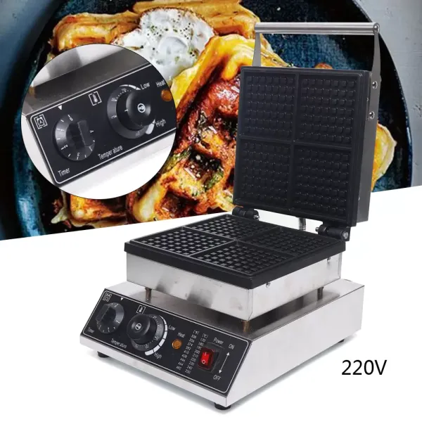 1750 W vaflovač pro 4 belgické vafle, nepřilnavý povrch, čtvercový vaflovač, s časovačem a termostatem 1750 W vaflovač pro 4 belgické vafle, nepřilnavý povrch, čtvercový vaflovač, s časovačem a termostatem