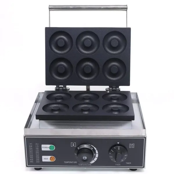 Elektrický koblihový stroj na 6 koblih - 220 V - Nerezová ocel Elektrický koblihový stroj na 6 koblih - 220 V - Nerezová ocel