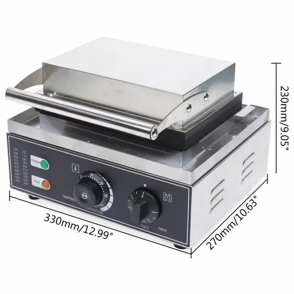 Elektrický koblihový stroj na 6 koblih - 220 V - Nerezová ocel