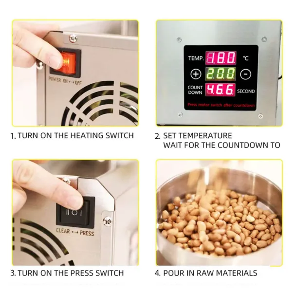 750W automatický olejovač - Na kokos, řepku, sezam, arašídy, kokos - 50-250 °C 750W automatický olejovač - Na kokos, řepku, sezam, arašídy, kokos - 50-250 °C