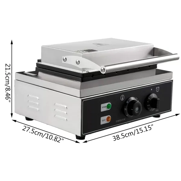 Elektrický vaflovač Nerezový vaflovač Komerční vaflovač s 10 mřížkami 1500W 50~300℃