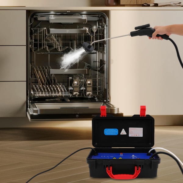 Vysokoteplotní parní čistič 220V 3000W 1m přívodní hadice 2,5m 3-5 bar pro klimatizaci, digestoř, auto