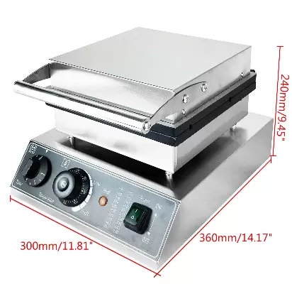 Komerční elektrický vaflovač, nepřilnavý s rukojetí na pšenici - 1,7 kW