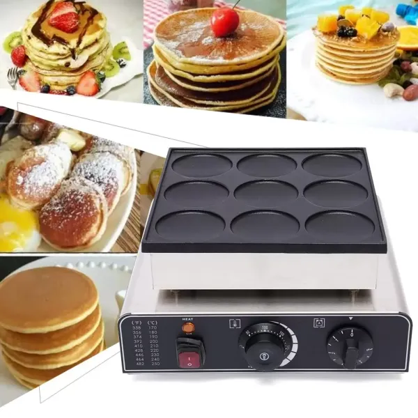 Elektrický krepovač Komerční krepovač pro 9 palačinek Dorayaki (3,03 x 3,03 x 0,39 palce)
