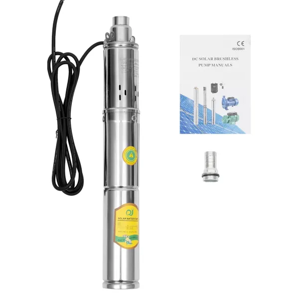 Solární vodní čerpadlo DC 24V 370W ponorné čerpadlo z nerezové oceli 1,8m³/H MAX 65m ponorné solární hlubinné vrtu